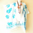 CB368 Hibiscus Cardigan Duster Open Front Plus Hippy Jacket Coverup Top up to 5X CB368 Hibiscus Cardigan Duster Open Front Plus Hippy Jacket Coverup Top up to 5X