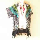 CB699 Floral Cardigan Duster Open Front Plus Kimono Jacket Cover up Top up to 2X