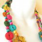 N9 Ethnic Hawaian Luau Party Ethnic Wooden Crafted Chains Lei Necklace Flowers