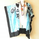 CB401 Blue Gecko Batik Cardigan Duster Kaftan Batwing Jacket Cover up 3X 4X & 5X CB401 Blue Gecko Batik Cardigan Duster Kaftan Batwing Jacket Cover up 3X 4X & 5X