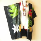 CB418 Floral Batik Cardigan Duster Kaftan Batwing Jacket Cover up - 3X 4X & 5X