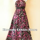 1D115 - Versatile Pink Silk Multi Wear Scarf Women Maxi Halter Dress Maternity