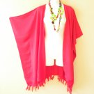 CB295 Pink Solid Plain Caftan Cardigan Duster Kaftan Plus Jacket Open Front - 2X, 3X 4X, 5X CB295 Pink Solid Plain Caftan Cardigan Duster Kaftan Plus Jacket Open Front - 2X, 3X 4X, 5X