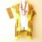 CB715 Yellow Boho Plus Kimono Cardigan Duster Jacket Kaftan Cover up - 2X, 3X, 4X & 5X CB715 Yellow Boho Plus Kimono Cardigan Duster Jacket Kaftan Cover up - 2X, 3X, 4X & 5X