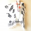 CB300a Floral Batik Cardigan Duster Kaftan Batwing Jacket Coat Cover 3X, 4X & 5X