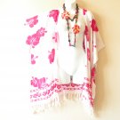 CB301 Pink Batik Cardigan Duster Kimono Batwing Plus Hippy Jacket Cover up - up to 5X CB301 Pink Batik Cardigan Duster Kimono Batwing Plus Hippy Jacket Cover up - up to 5X