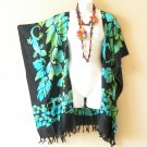 CB386 Gecko Cardigan Duster Kaftan Open Front Plus Jacket Cover up Top up to 5X