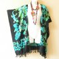 CB386 Gecko Cardigan Duster Kaftan Open Front Plus Jacket Cover up Top up to 5X