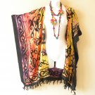 CB384 Tie Dye Cardigan Duster Kaftan Open Front Plus Hippy Jacket Cover up Top -up to 5X
