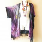 CB393a Tie Dye Cardigan Duster Kimono Open Front Jacket Cover up Top -up to 5X