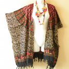 CB378 Cardigan Duster Kaftan Open Front Plus Hippy Jacket Cover up Top -up to 5X