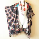 CB329 Batik Cardigan Duster Open Front Plus Hippy Jacket Cover up Top up to 5X