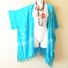 CB342a Aqua Cardigan Duster Kimono Open Front Jacket Cover up Top up to 5X CB342a Aqua Cardigan Duster Kimono Open Front Jacket Cover up Top up to 5X