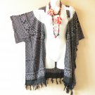 CB355a Elephant Batik Open Cardigan Duster Kimono Batwing Jacket Cover up - 2X, 3X 4X & 5X