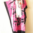 CD547 Gecko Hand Painted Cardigan Duster Plus Kaftan Batwing Hippy Jacket - up to 5X