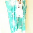 CD650 Hippy Hibiscus Turquoise Trench Cardigan Duster Kaftan Sleeve Hippy Jacket - 3X 4X 5X CD650 Hippy Hibiscus Turquoise Trench Cardigan Duster Kaftan Sleeve Hippy Jacket - 3X 4X 5X