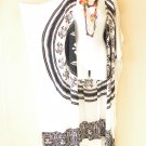 CD662 White Turtle Kimono Cardigan Duster Kaftan Trend Coat Maxi Jacket Cover up - up to 5X