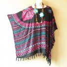 KB169 Pink Elephant Plus Women Batik Kaftan Poncho Caftan Dolman Tunic Top - 2X to 5X