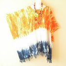 KB88 Tie Dye Women Batik Kaftan Poncho Dolman Tunic Blouse Top - 1X to 4X
