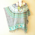 KB108 Paisley Batik Beach Wear Kaftan TUNIC Poncho Blouse Shirt Top KB4- 2X, 3X & 4X