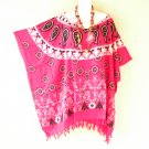 KB180 Pink Plus Size Kaftan Tunic Gypsy Dolman Women Poncho Blouse Top - 2X to 5X