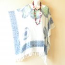 KB217 Abstract Blue Batik Women Plus Kaftan Poncho Tunic Women Blouse Top up to 5X KB217 Abstract Blue Batik Women Plus Kaftan Poncho Tunic Women Blouse Top up to 5X