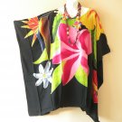 KB286 Hand Painted Floral Batik Tunic Women Plus Kaftan Poncho Women Blouse Top - up to 5X KB286 Hand Painted Floral Batik Tunic Women Plus Kaftan Poncho Women Blouse Top - up to 5X
