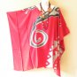 KB350 Red Gecko Hand Painted Batik Plus Kaftan Poncho Hippy Women Blouse Top up to 5X