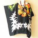 KB330 Floral Hand Painted VNeck Plus Kaftan Poncho Hippy Women Blouse Top up to 5X