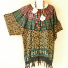 KB655 Abstract Batik Plus Kimono Tunic Poncho Hippy Women Blouse Top up to 3X KB655 Abstract Batik Plus Kimono Tunic Poncho Hippy Women Blouse Top up to 3X