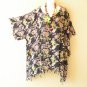 KB83 Floral Batik V Neck Plus Kimono Poncho Hippy Women Blouse Top up to 5X