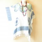 KB869 Blue Abstract Batik Plus Kimono Poncho Hippy Women Blouse Top up to 5X KB869 Blue Abstract Batik Plus Kimono Poncho Hippy Women Blouse Top up to 5X