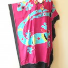 KD445 Gecko Hand Painted Caftan Kimono Abaya Hippy Women Maxi Dress - up to 7X