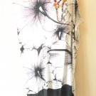 KD489 White Hibiscus Floral Batwing Tunic Kaftan Dolman Women Abaya Maxi Dress Up to 5X