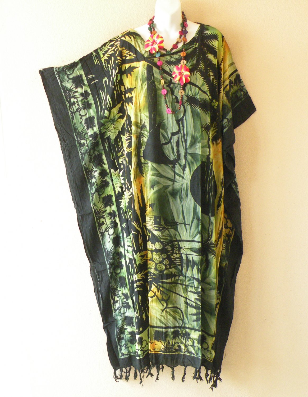 KD331 Tie Dye Scenic Batik Plus Kaftan Dolman Women Abaya Maxi Dress Up to 5X