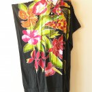 KD374 Tropical Floral Hand Painted Batwing Kimono Dolman Maxi Abaya Dress Upto 7X