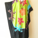 KD391 Gecko Hand Painted Batwing Plus Boho Kaftan Dolman Women Abaya Maxi Dress Up to 5X