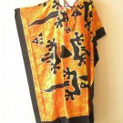KD467 Gecko Hand Painted Batik Caftan Abaya Kimono Sleeve Tunic Hippy Maxi Dress - Up to 5X