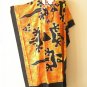 KD467 Gecko Hand Painted Batik Caftan Abaya Kimono Sleeve Tunic Hippy Maxi Dress - Up to 5X
