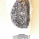 KD510 White Abstract Kaftan Dolman Women Abaya Maxi Dress L, XL, 1X, 2X, 3X, 4X, 5X