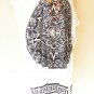 KD510 White Abstract Kaftan Dolman Women Abaya Maxi Dress L, XL, 1X, 2X, 3X, 4X, 5X