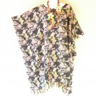 LT10 Floral Hippy Batwing 42" Length Midi Kimono Dolman Women Abaya Dress Up to 5X