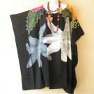 LT101 Floral Batik Midi Batwing 38" Length Kaftan Dolman Women Abaya Dress Upto 5X