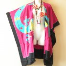 CM55 Gecko Batik 38" Midi Duster Kaftan Cardigan Hippy Jacket Cover up - up to 5X CM55 Gecko Batik 38" Midi Duster Kaftan Cardigan Hippy Jacket Cover up - up to 5X
