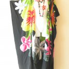 CD588 Tropical Floral Kaftan Batwing Cardigan Duster Open Plus Hippy Jacket Cover CD588 Tropical Floral Kaftan Batwing Cardigan Duster Open Plus Hippy Jacket Cover