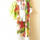 CD544 Floral Hand Painted Dolman Cardigan Duster Kaftan Plus Maxi Jacket Cover up - up to 5X