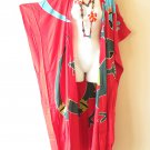 CD615 Red Gecko Kaftan Women Open Cardigan Duster Kaftan Plus Maxi Jacket Coverup up to 5X