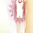 CD Polka Dot Pink Cardigan Duster Kaftan Plus Hippy Jacket Cover up to 5X CD Polka Dot Pink Cardigan Duster Kaftan Plus Hippy Jacket Cover up to 5X
