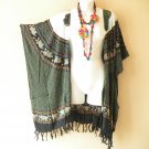 CB369 Elephant Batik Cardigan Duster Kaftan Dolman Jacket Cover up Top - up to 5X