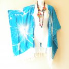 CB370 Aqua Floral Kaftan Cardigan Duster Kaftan Hippy Jacket Cover Top - up to 5X CB370 Aqua Floral Kaftan Cardigan Duster Kaftan Hippy Jacket Cover Top - up to 5X